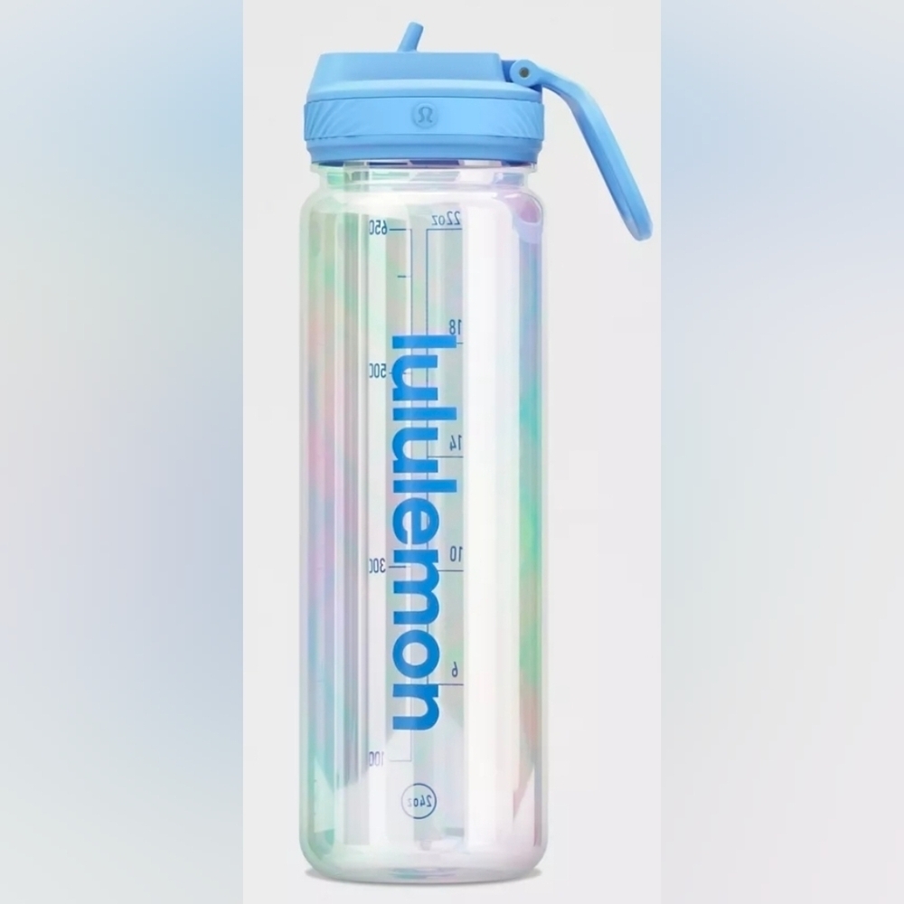 Lululemon Back To Life Clear Bottle 24oz  Iridescent/Sinatra Blue. New